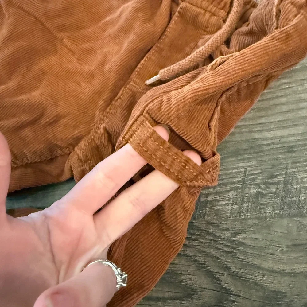 OshKosh Bgosh Boys Rust Brown Corduroy Carpenter Jogger Pants 18M Drawstring